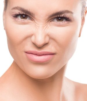 Woman with bunny scrunch line concerns
