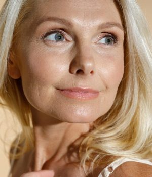 Woman with cheek concerns
