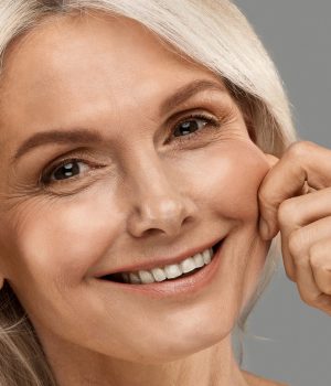 Woman with concerns of sagging facial skin